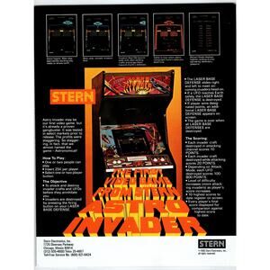 Astro Invader Retro Video Arcade Game Flyer Original 8.5" x 11" Vintage 1980